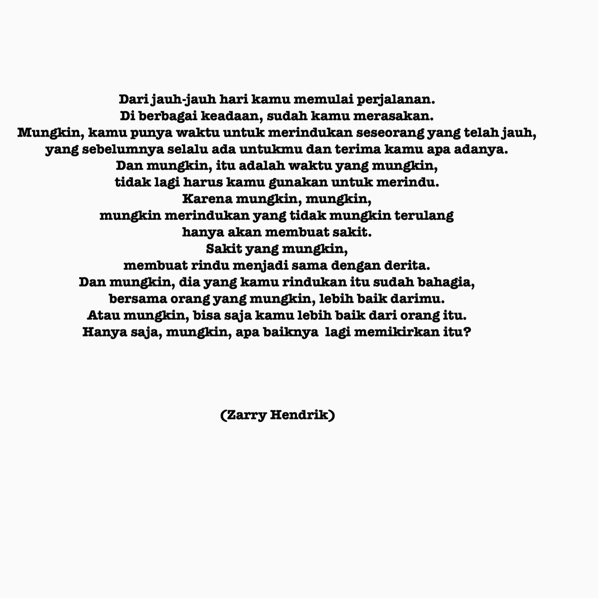 Puisi Zarry Hendrik